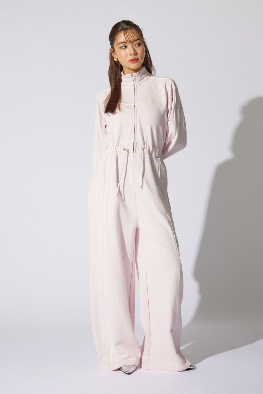 rienda「フロントZIPサイドラインロンパース」|ワンピース|