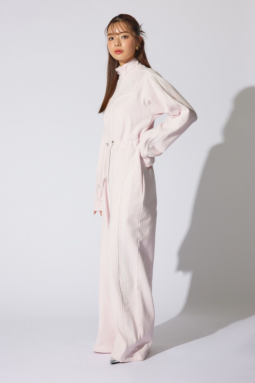 rienda「フロントZIPサイドラインロンパース」|ワンピース|