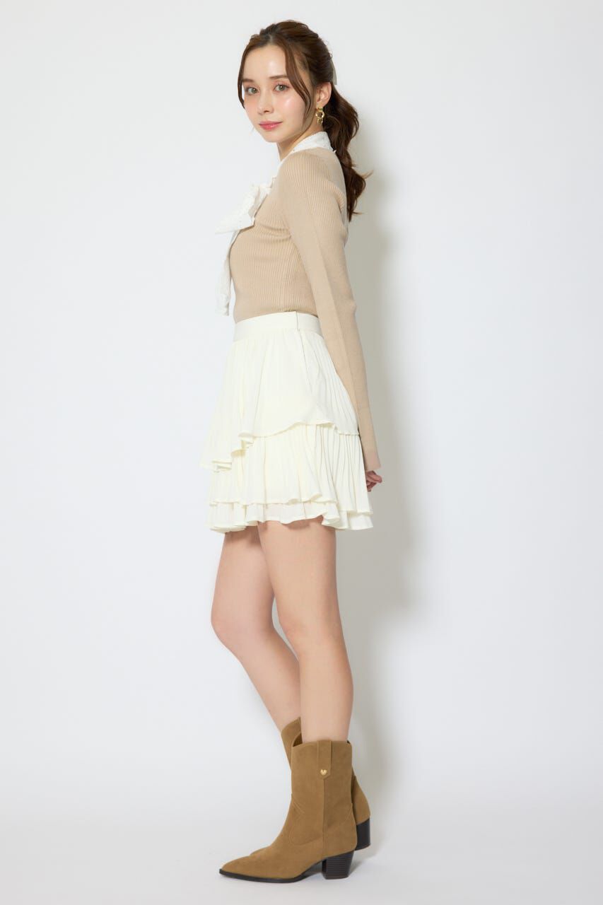 rienda「コットンレースリボンニットトップス」|ニット・セーター|