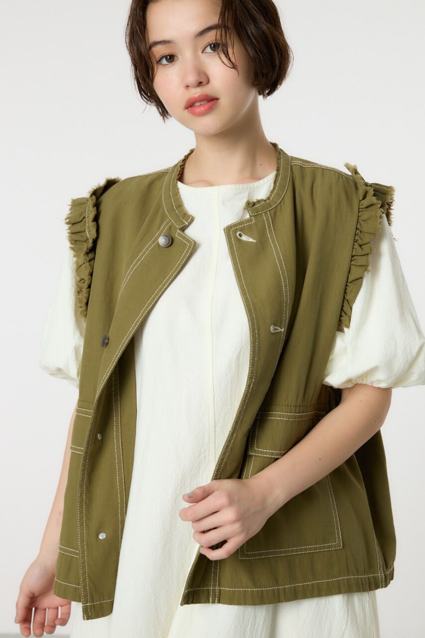 RODEO CROWNS「フリルショルダーベスト」|ダウンベスト・ベスト|