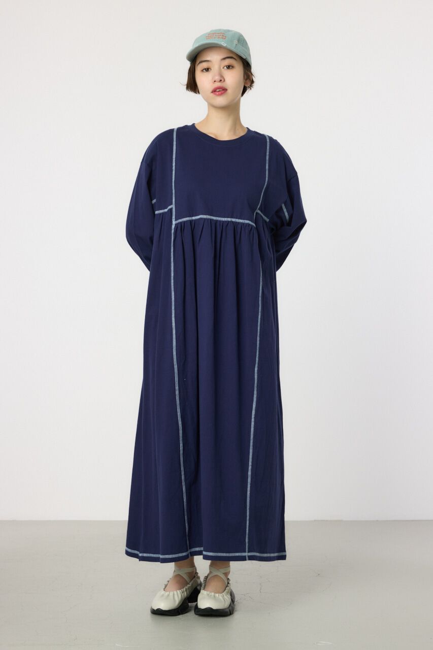 RODEO CROWNS「配色ステッチティアードマキシワンピース」|ワンピース|