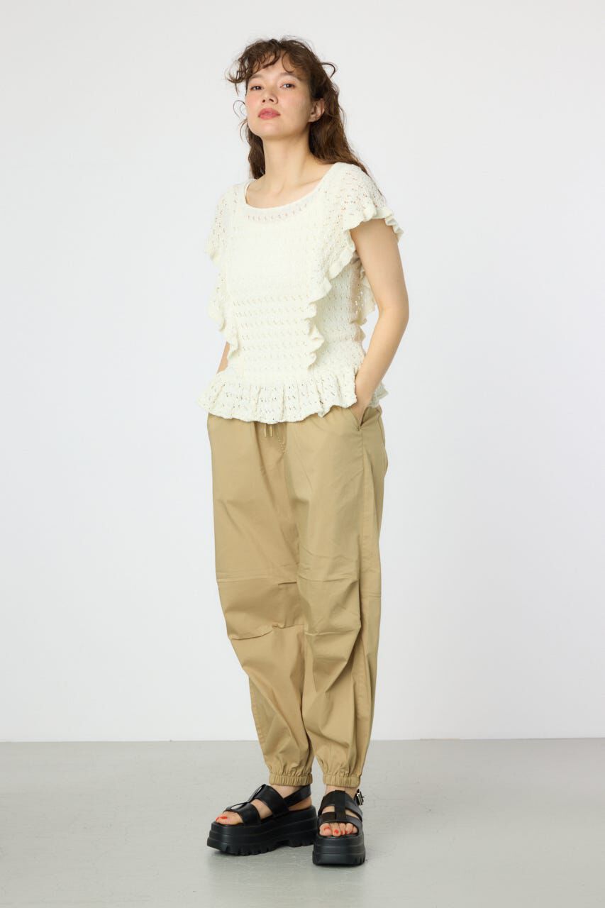 RODEO CROWNS「2WAYフリルクロシェニットトップス」|タンクトップ|