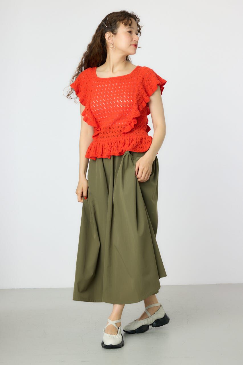 RODEO CROWNS「2WAYフリルクロシェニットトップス」|タンクトップ|