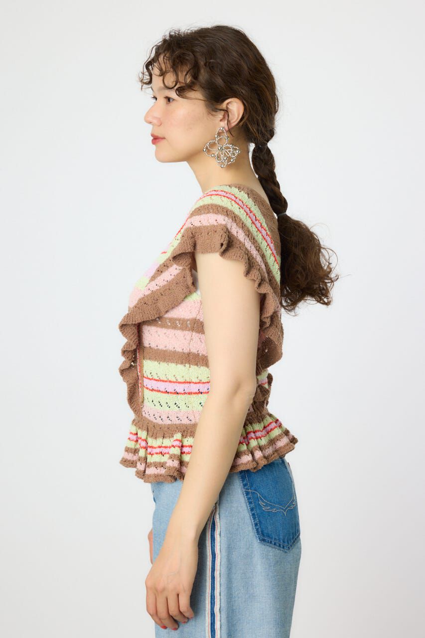 RODEO CROWNS「2WAYフリルクロシェニットトップス」|タンクトップ|