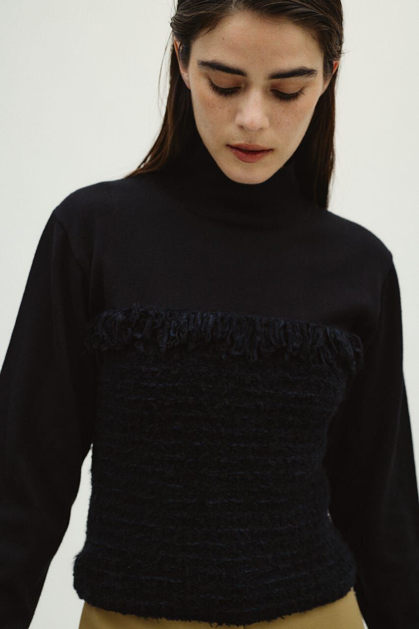 RIM.ARK 「Tweed docking knit tops」|ニット・セーター|