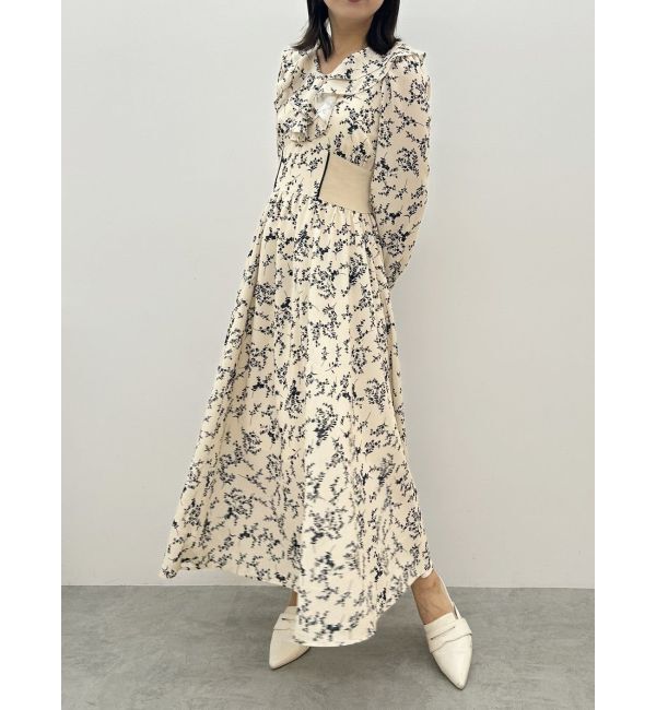 CALNAMUR「FRILL FLOWER DRESS/フリルフラワードレス」|ワンピース|