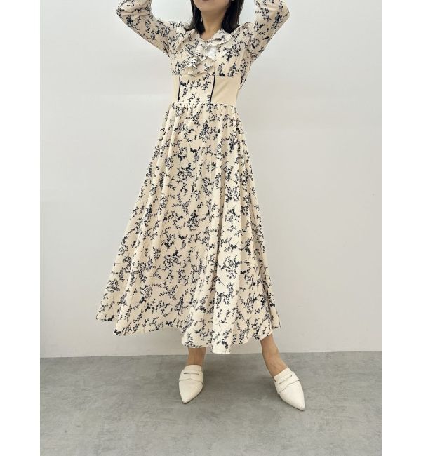 CALNAMUR「FRILL FLOWER DRESS/フリルフラワードレス」|ワンピース|
