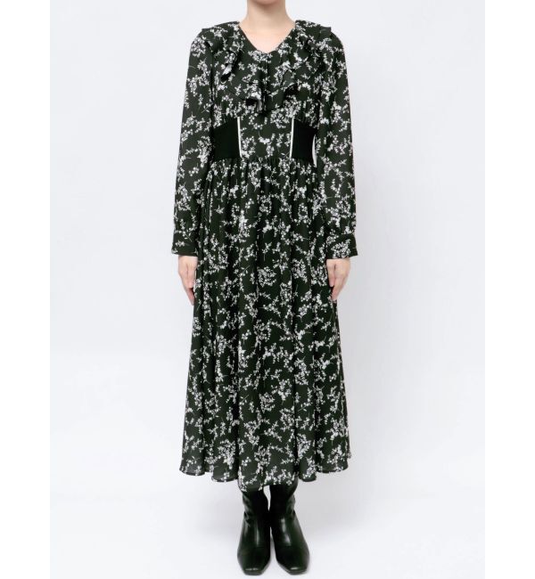 CALNAMUR「FRILL FLOWER DRESS/フリルフラワードレス」|ワンピース|