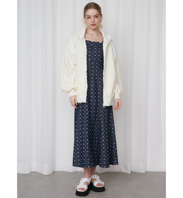 CALNAMUR「DENIM JACQUARD FLOWER OP/デニムジャガードフラワーワンピース」|ワンピース|