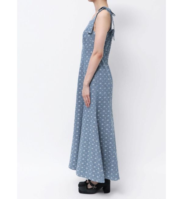 CALNAMUR「DENIM JACQUARD FLOWER OP/デニムジャガードフラワーワンピース」|ワンピース|