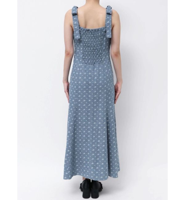 CALNAMUR「DENIM JACQUARD FLOWER OP/デニムジャガードフラワーワンピース」|ワンピース|