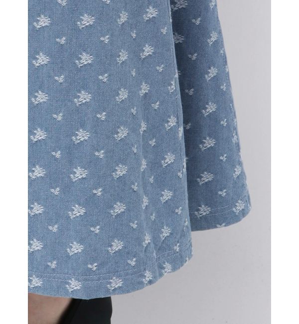 CALNAMUR「DENIM JACQUARD FLOWER OP/デニムジャガードフラワーワンピース」|ワンピース|