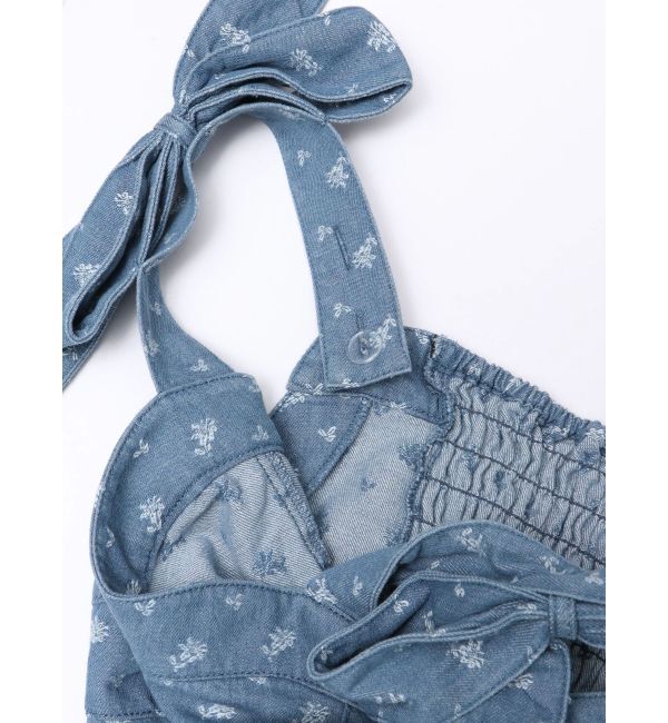 CALNAMUR「DENIM JACQUARD FLOWER OP/デニムジャガードフラワーワンピース」|ワンピース|