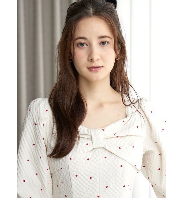 CALNAMUR「ハートプリントリボンワンピース」|ワンピース|