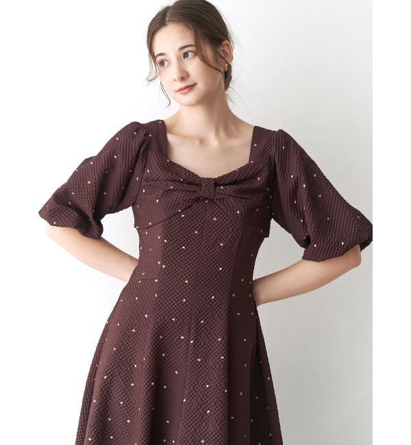 CALNAMUR「ハートプリントリボンワンピース」|ワンピース|