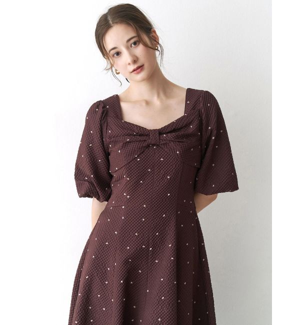 CALNAMUR「ハートプリントリボンワンピース」|ワンピース|