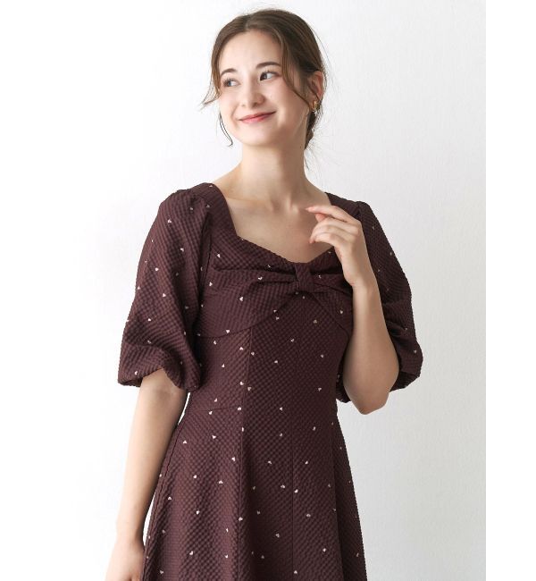 CALNAMUR「ハートプリントリボンワンピース」|ワンピース|