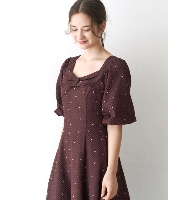 CALNAMUR「ハートプリントリボンワンピース」|ワンピース|