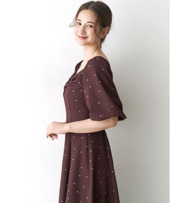 CALNAMUR「ハートプリントリボンワンピース」|ワンピース|