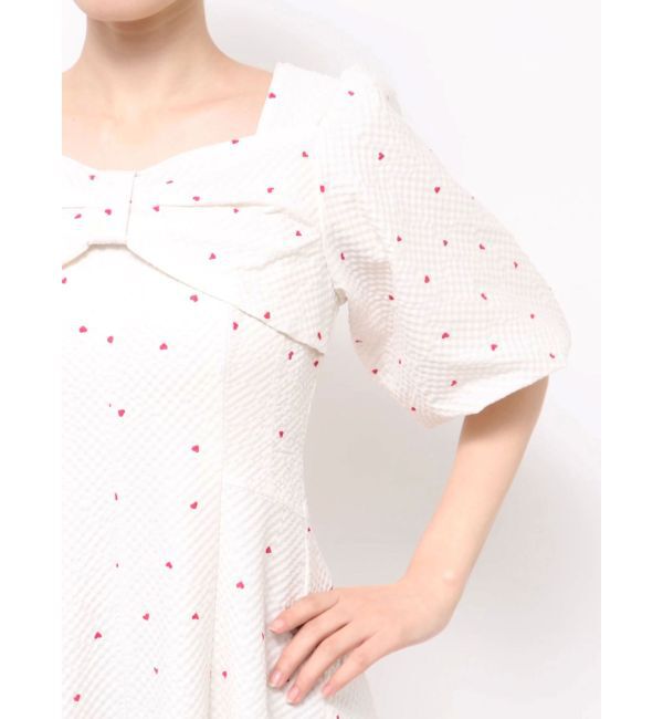 CALNAMUR「ハートプリントリボンワンピース」|ワンピース|