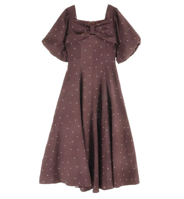 CALNAMUR「ハートプリントリボンワンピース」|ワンピース|