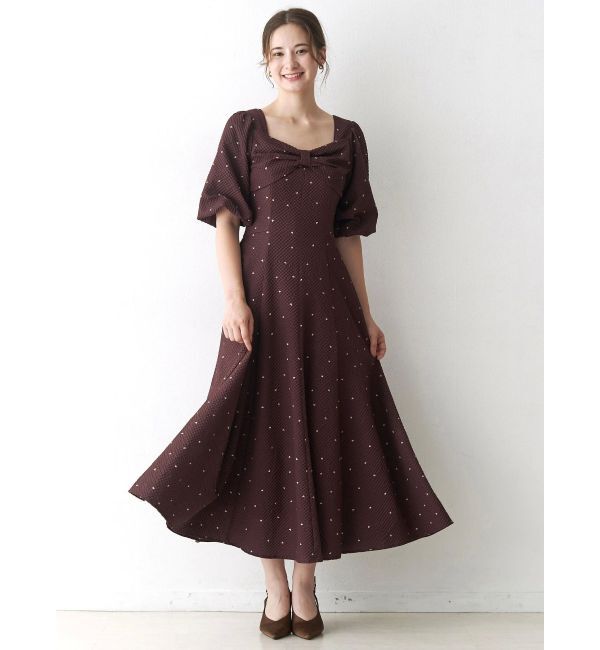 CALNAMUR「ハートプリントリボンワンピース」|ワンピース|