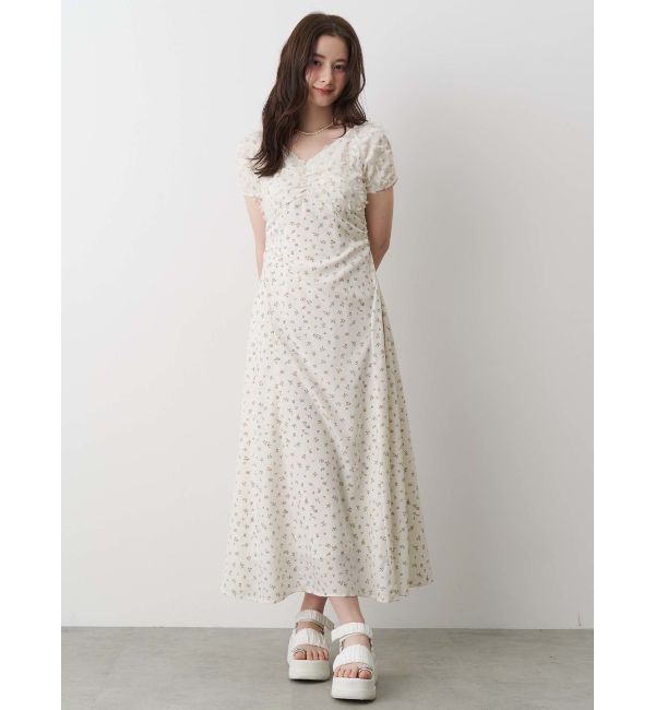 CALNAMUR「TULLE LAYERED FLOWER OP/チュールレイヤードフラワーワンピース」|ワンピース|