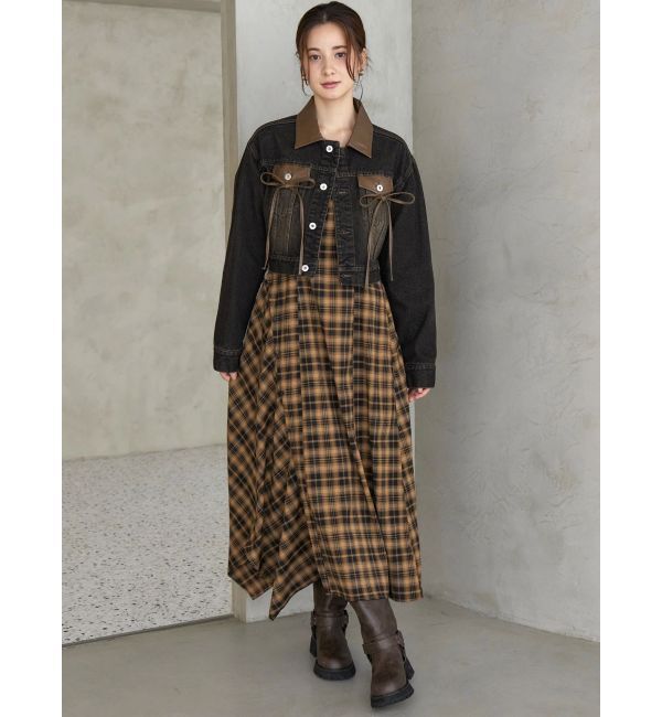 CALNAMUR「２ＷＡＹチェックロングワンピース」|ワンピース|
