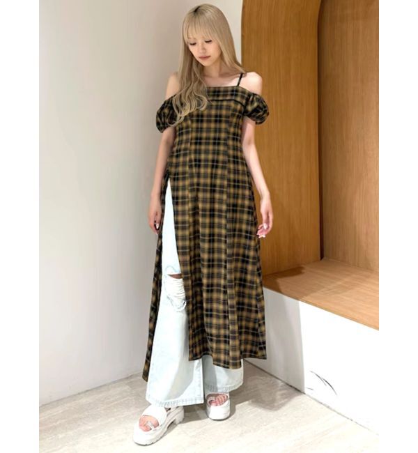 CALNAMUR「２ＷＡＹチェックロングワンピース」|ワンピース|