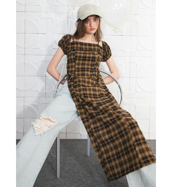 CALNAMUR「２ＷＡＹチェックロングワンピース」|ワンピース|