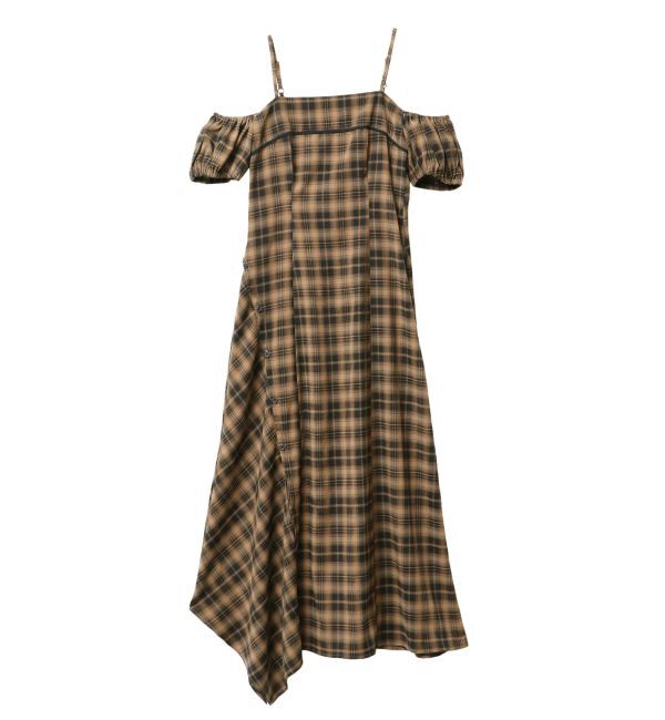 CALNAMUR「２ＷＡＹチェックロングワンピース」|ワンピース|