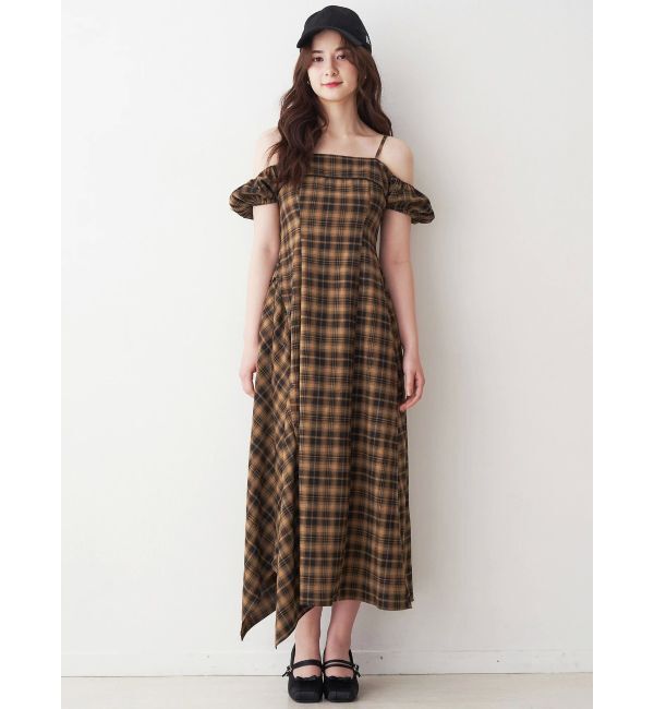 CALNAMUR「２ＷＡＹチェックロングワンピース」|ワンピース|