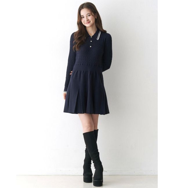 CALNAMUR「ニットプリーツワンピース」|ワンピース|