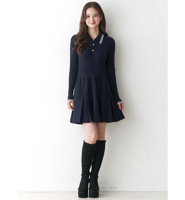 CALNAMUR「ニットプリーツワンピース」|ワンピース|