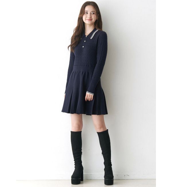 CALNAMUR「ニットプリーツワンピース」|ワンピース|