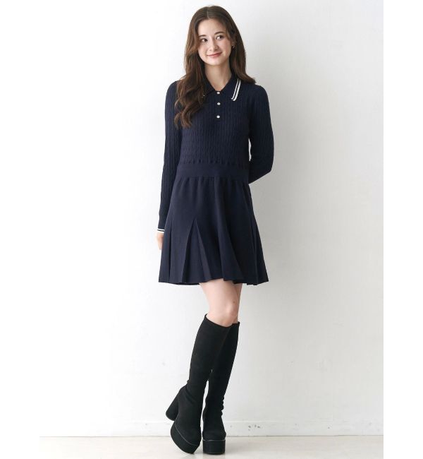 CALNAMUR「ニットプリーツワンピース」|ワンピース|