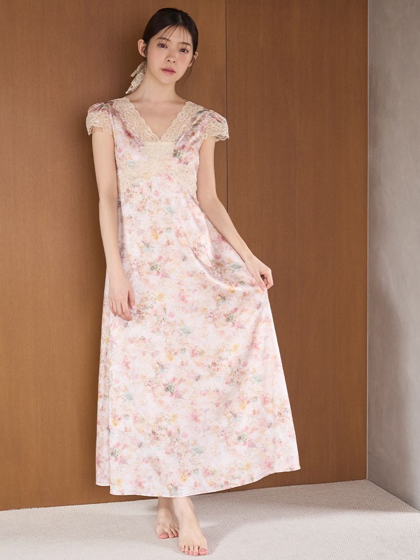 SNIDEL HOME「サテンジャガードカップインワンピース」|ルームウェア|