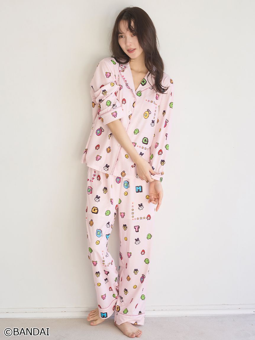 SNIDEL HOME「【WEB限定】【セット商品】【たまごっち】開襟シャツ＆ロングパンツSET」|ルームウェア|