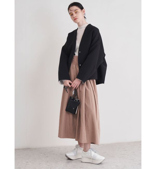 ELENDEEK「FORM SHORT CT」|ノーカラーコート|