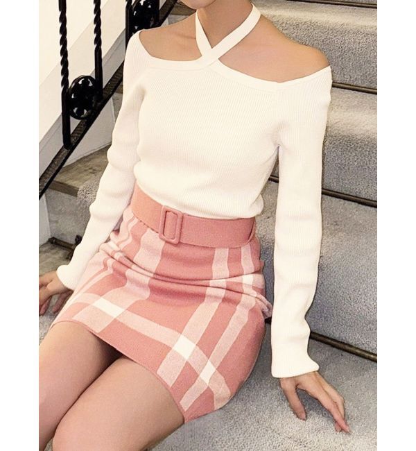 RESEXXY「フロントクロスジャガードワンピース」|ワンピース|オレンジ