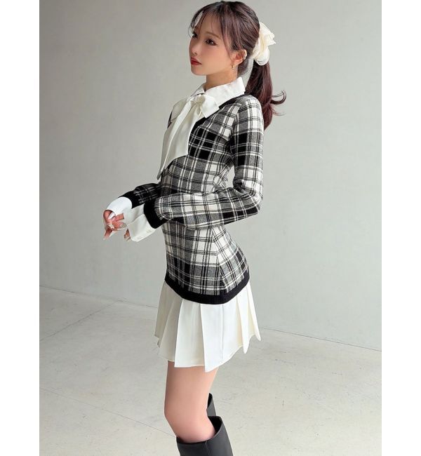 RESEXXY「シャツドッキングニットワンピース」|ワンピース|