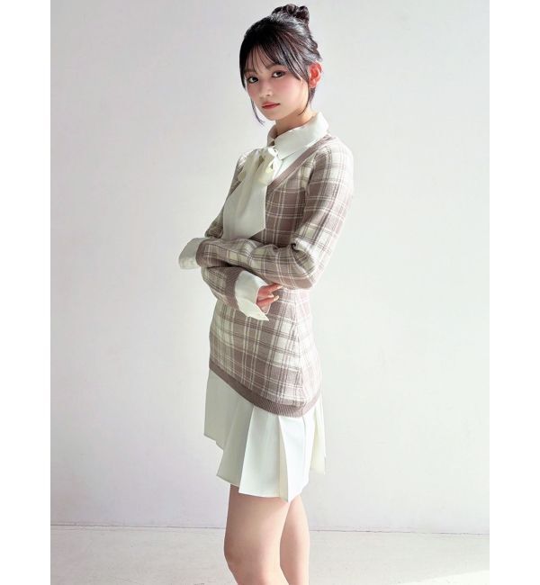 RESEXXY「シャツドッキングニットワンピース」|ワンピース|