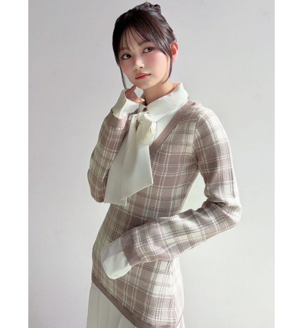 RESEXXY「シャツドッキングニットワンピース」|ワンピース|