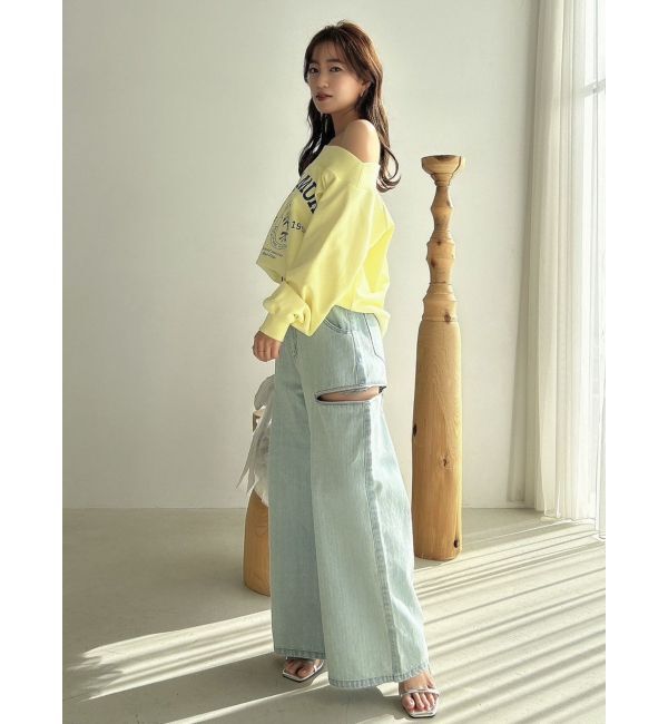 dazzlin「【CALNAMURコラボ】カルミアプリント オフショルダー プルオーバー」|スウェット・ジャージ|