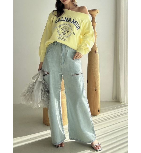 dazzlin「【CALNAMURコラボ】カルミアプリント オフショルダー プルオーバー」|スウェット・ジャージ|