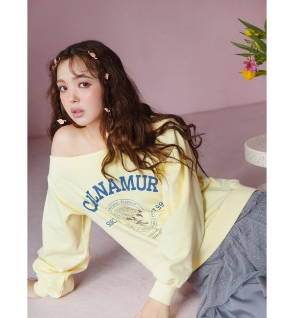 dazzlin「【CALNAMURコラボ】カルミアプリント オフショルダー プルオーバー」|スウェット・ジャージ|