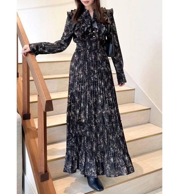 dazzlin「フラワープリーツワンピース」|ワンピース|