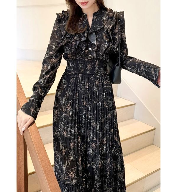 dazzlin「フラワープリーツワンピース」|ワンピース|