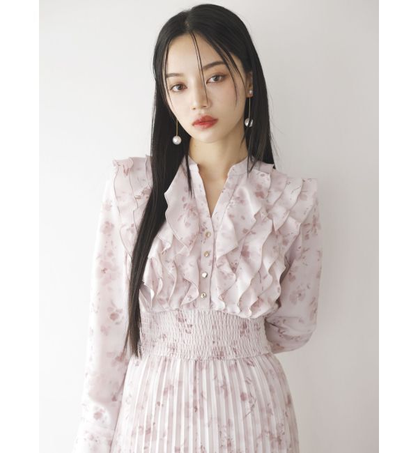 dazzlin「フラワープリーツワンピース」|ワンピース|