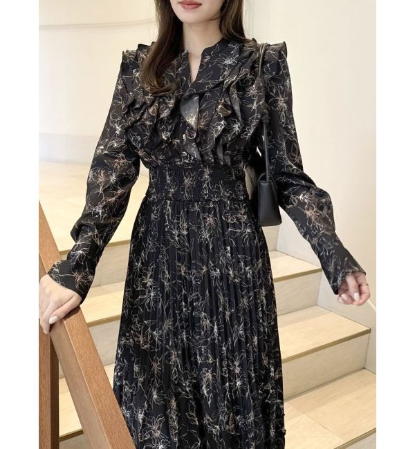 dazzlin「フラワープリーツワンピース」|ワンピース|